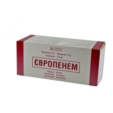 Європенем пор. д/ін. 1000 мг фл. №10