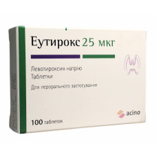 Еутирокс табл. 25 мкг 100